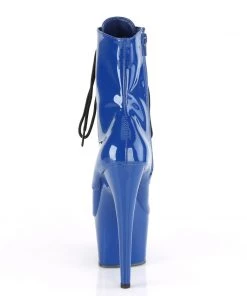 Pleaser Direct Adore 1020 Royal Blue Patent Ankle Boots