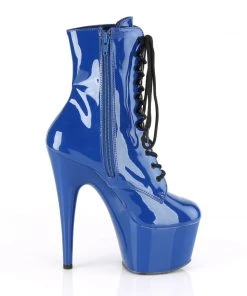 Pleaser Direct Adore 1020 Royal Blue Patent Ankle Boots