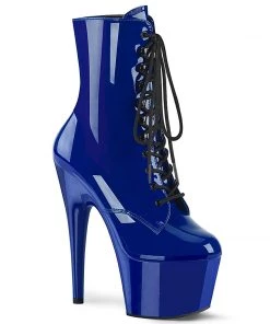 Pleaser Direct Adore 1020 Royal Blue Patent Ankle Boots