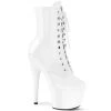 Pleaser Direct Adore 1020 White Patent Vegan Boots