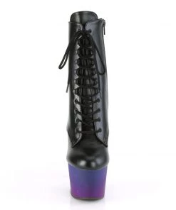 Pleaser Direct Larger Size Shoes Adore 1020BP Black And Purple Ombre Platform Ankle Boots