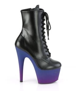 Pleaser Direct Larger Size Shoes Adore 1020BP Black And Purple Ombre Platform Ankle Boots