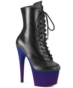 Pleaser Direct Larger Size Shoes Adore 1020BP Black And Purple Ombre Platform Ankle Boots