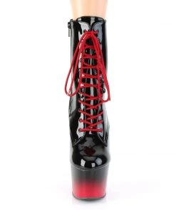 Pleaser Direct Larger Size Shoes Adore 1020BR-H Black And Red Ombre Platform Ankle Boots