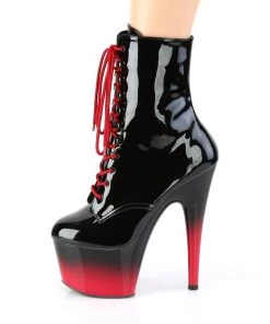 Pleaser Direct Larger Size Shoes Adore 1020BR-H Black And Red Ombre Platform Ankle Boots
