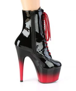Pleaser Direct Larger Size Shoes Adore 1020BR-H Black And Red Ombre Platform Ankle Boots
