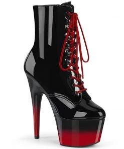 Pleaser Direct Larger Size Shoes Adore 1020BR-H Black And Red Ombre Platform Ankle Boots