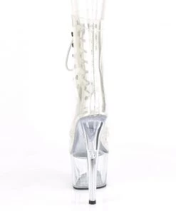 Pleaser Direct Adore 1020C Clear Lace Up Platform Ankle Boots
