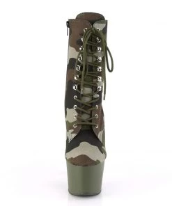 Pleaser Direct Larger Size Shoes Adore 1020CAMO Lace Up Camo Print Platform Ankle Boots