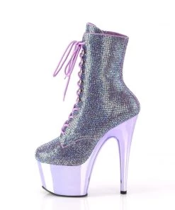 Pleaser Adore 1020 Purple Rhinestoned Vegan Ankle Boots Larger Size Shoes