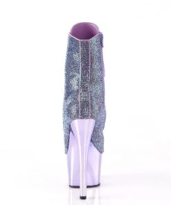 Pleaser Adore 1020 Purple Rhinestoned Vegan Ankle Boots Larger Size Shoes