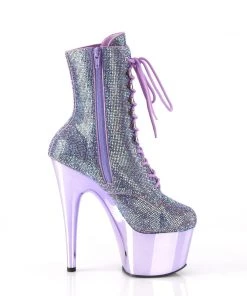 Pleaser Adore 1020 Purple Rhinestoned Vegan Ankle Boots Larger Size Shoes