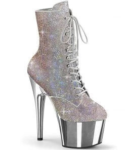 Pleaser Adore 1020 Embellished Rhinestoned Vegan Ankle Boots Larger Size Shoes