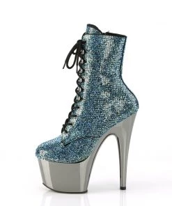 Pleaser Adore 1020 Turquoise Rhinestoned Vegan Ankle Boots 7 Pleaser Adore 1020 Turquoise Rhinestoned Vegan Ankle Boots