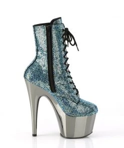 Pleaser Adore 1020 Turquoise Rhinestoned Vegan Ankle Boots 9 Pleaser Adore 1020 Turquoise Rhinestoned Vegan Ankle Boots