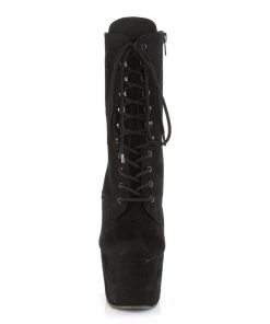 Pleaser Direct Larger Size Shoes Adore 1020 Black Faux Suede Vegan Boots