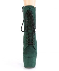 Pleaser Direct Adore 1020FS Emerald Green Faux Suede Vegan Ankle Boots