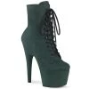Pleaser Direct Adore 1020FS Emerald Green Faux Suede Vegan Ankle Boots