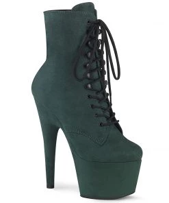 Pleaser Direct Adore 1020FS Emerald Green Faux Suede Vegan Ankle Boots
