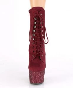 Pleaser Direct Adore 1020FSMG Burgundy Glitter Platform Boots Larger Size Shoes