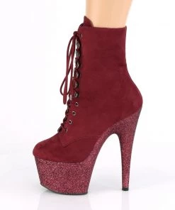Pleaser Direct Adore 1020FSMG Burgundy Glitter Platform Boots Larger Size Shoes