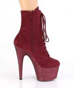 Pleaser Direct Adore 1020FSMG Burgundy Glitter Platform Boots Larger Size Shoes