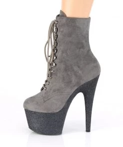 Pleaser Direct Adore 1020FSMG Grey Glitter Platform Boots