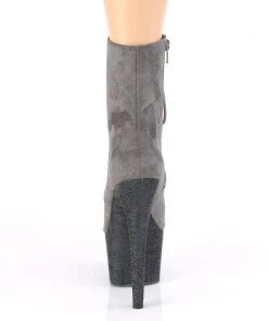 Pleaser Direct Adore 1020FSMG Grey Glitter Platform Boots