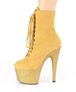 Pleaser Direct Larger Size Shoes Adore 1020FSMG Mustard Glitter Platform Boots 7 Pleaser Direct Larger Size Shoes Adore 1020FSMG Mustard Glitter Platform Boots