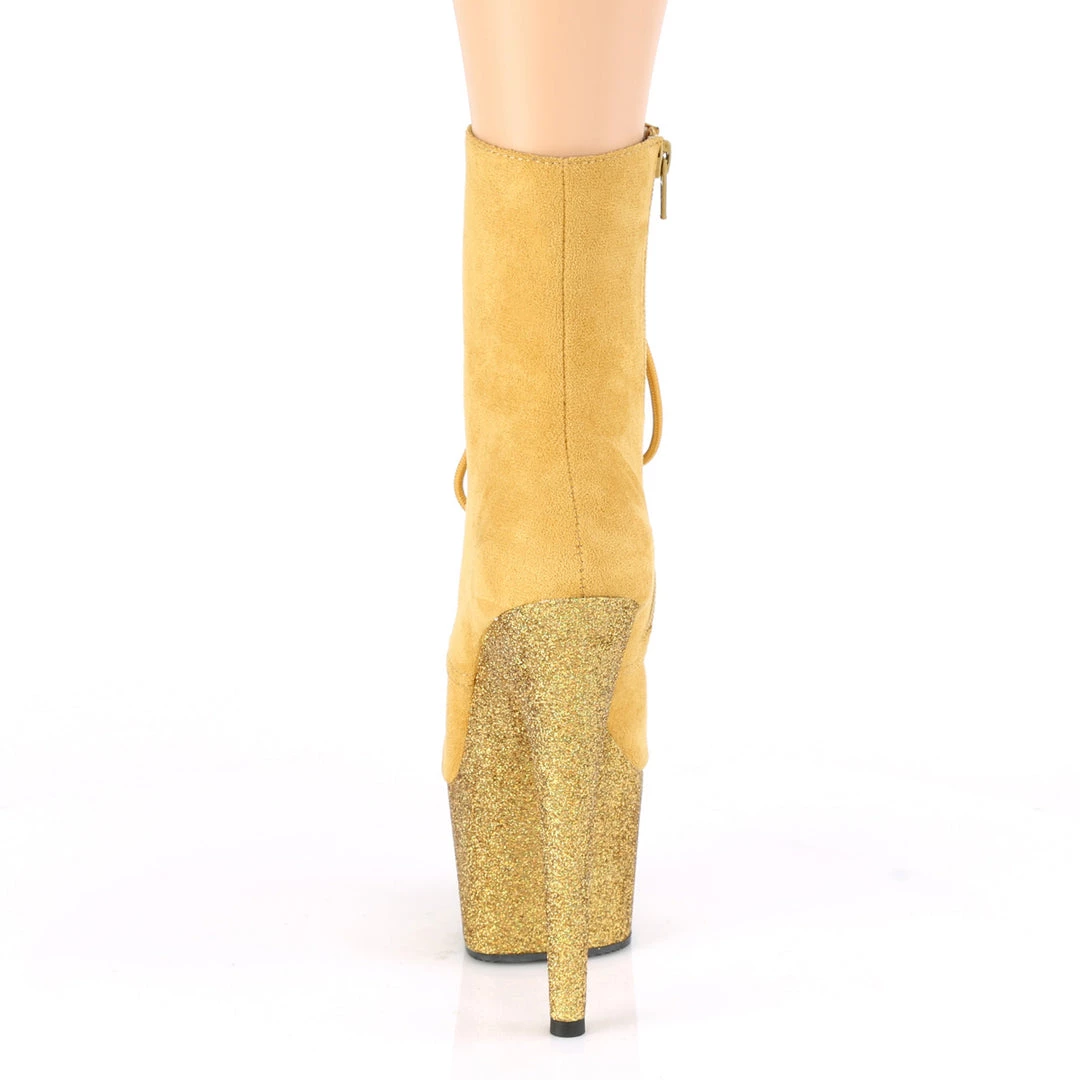 Pleaser Direct Larger Size Shoes Adore 1020FSMG Mustard Glitter Platform Boots 4 Pleaser Direct Larger Size Shoes Adore 1020FSMG Mustard Glitter Platform Boots