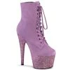 Pleaser Direct Adore 1020FSMG Lilac Glitter Platform Boots Larger Size Shoes