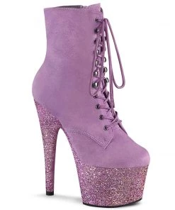 Pleaser Direct Adore 1020FSMG Lilac Glitter Platform Boots Larger Size Shoes