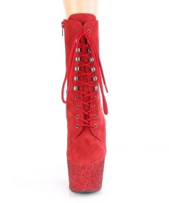 Pleaser Direct Adore 1020FSMG Red Glitter Platform Boots