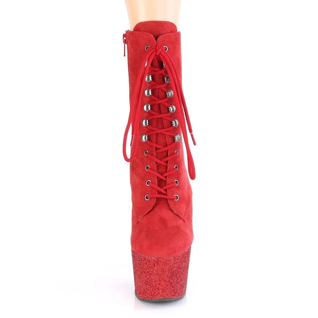 Pleaser Direct Adore 1020FSMG Red Glitter Platform Boots 2 Pleaser Direct Adore 1020FSMG Red Glitter Platform Boots