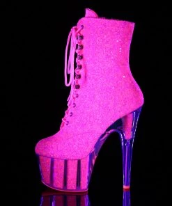 Pleaser Direct Adore 1020G Neon Pink Glitter Platform Ankle Boots Larger Size Shoes 7 Pleaser Direct Adore 1020G Neon Pink Glitter Platform Ankle Boots Larger Size Shoes