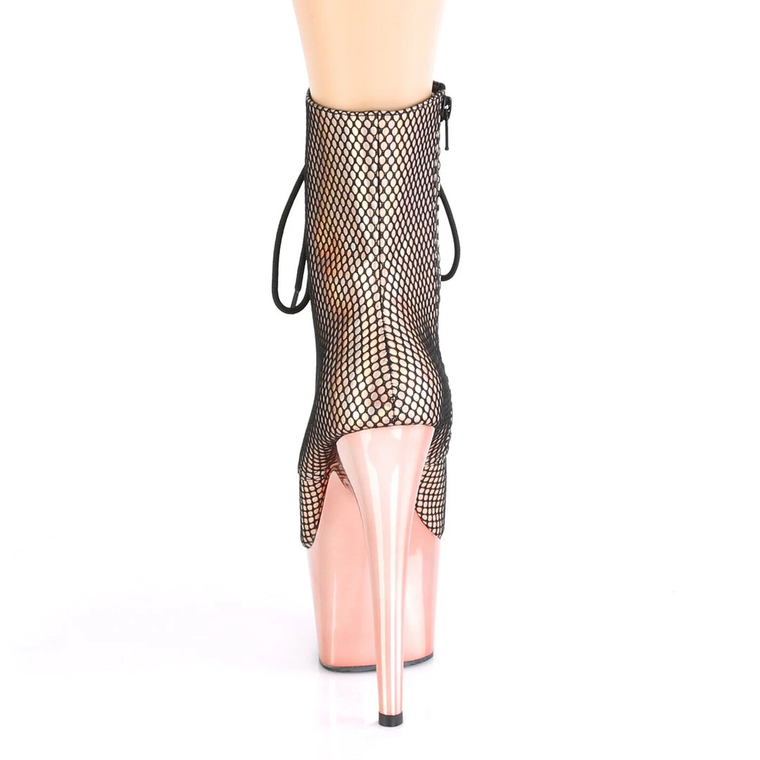Pleaser Direct Larger Size Shoes Adore 1020HFN Rose Gold Chrome Hologram Ankle Boots 4 Pleaser Direct Larger Size Shoes Adore 1020HFN Rose Gold Chrome Hologram Ankle Boots