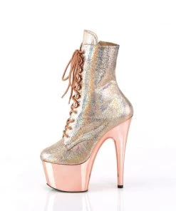 Pleaser ADORE 1020HM Rose Gold Vegan Ankle/Mid-Calf Boots Larger Size Shoes