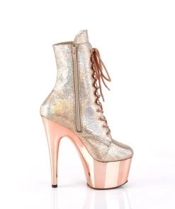 Pleaser ADORE 1020HM Rose Gold Vegan Ankle/Mid-Calf Boots Larger Size Shoes