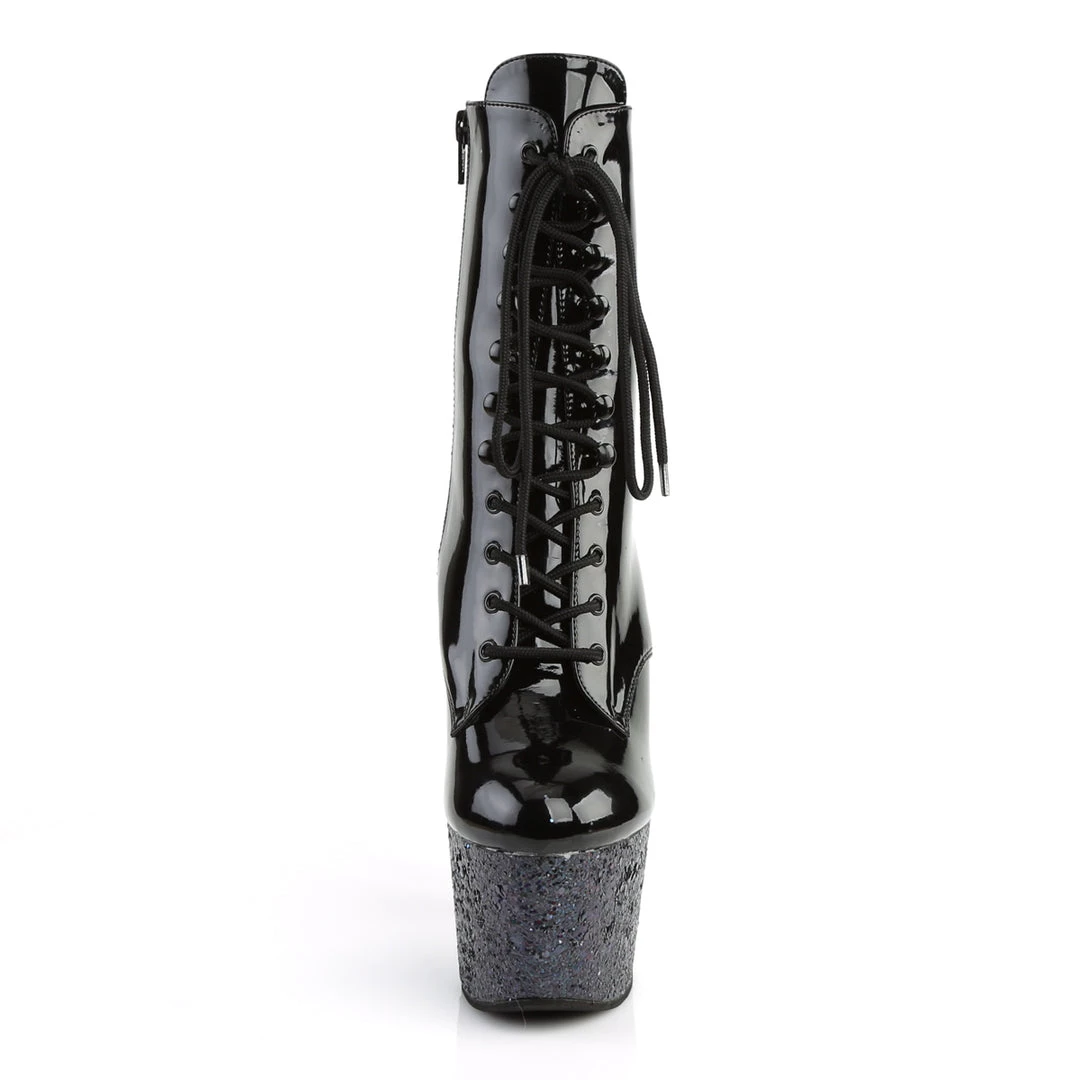 Pleaser Direct Adore 1020LG Black Patent Glitter Boots 2 Pleaser Direct Adore 1020LG Black Patent Glitter Boots
