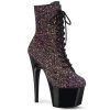 Pleaser Direct Adore 1020LG Purple & Multicolour Glitter Boots