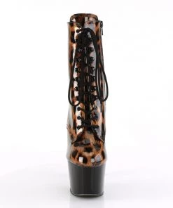 Pleaser Direct Larger Size Shoes Adore 1020LP Leopard Print Patent Platform Boots