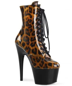 Pleaser Direct Larger Size Shoes Adore 1020LP Leopard Print Patent Platform Boots