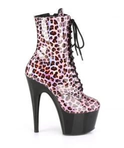 Pleaser Direct Larger Size Shoes Adore 1020LP Pink Leopard Print Patent Boots
