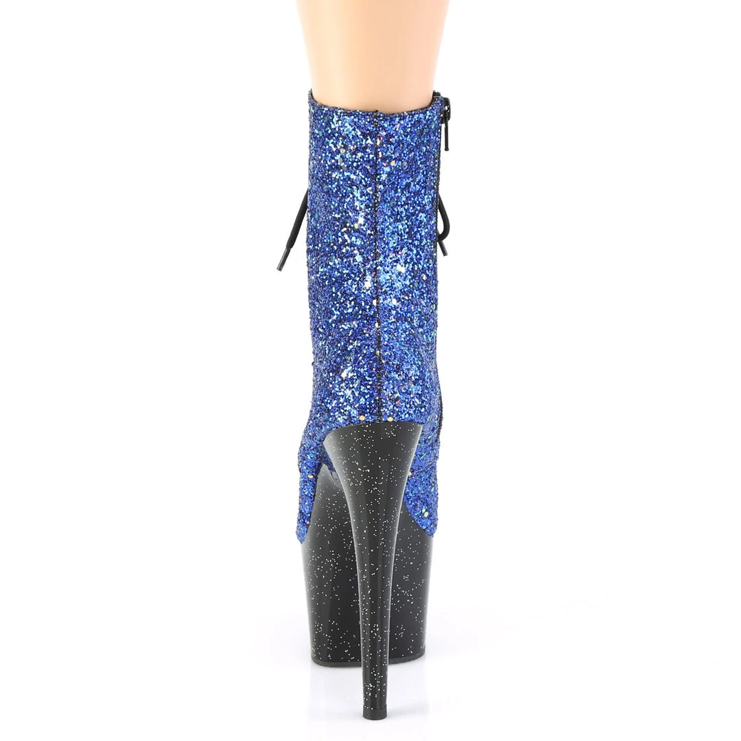 Pleaser Direct Larger Size Shoes Adore 1020MG Blue Glitter Platform Ankle Boots 4 Pleaser Direct Larger Size Shoes Adore 1020MG Blue Glitter Platform Ankle Boots
