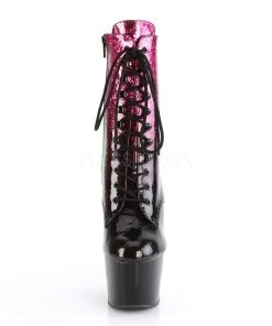 Pleaser Direct Adore 1020OMB Hot Pink & Burgundy Sparkly Platform Boots