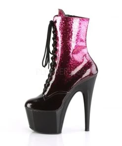 Pleaser Direct Adore 1020OMB Hot Pink & Burgundy Sparkly Platform Boots