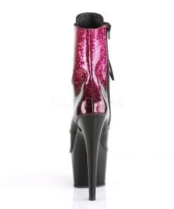 Pleaser Direct Adore 1020OMB Hot Pink & Burgundy Sparkly Platform Boots
