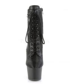 Pleaser Direct Larger Size Shoes Adore 1020 Black Quilted Faux Leather Vegan Ankle Boots