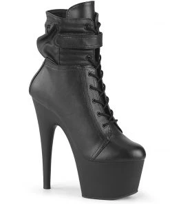 Pleaser ADORE 1020POUCH Black Vegan Ankle/Mid-Calf Boots
