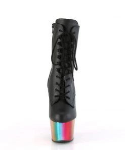 Pleaser Larger Size Shoes ADORE 1020RC Black Vegan Ankle/Mid-Calf Boots